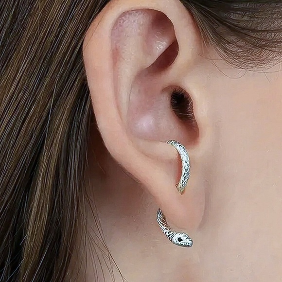 GlitzBlitz Boutique Jewelry - Any 4/$25! Silver Snake/Serpent Stud Earrings
